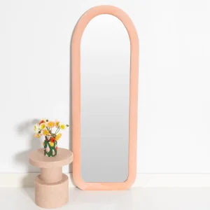 Archway Velvet Full Length Mirror Peach | GigiandTom Outlet