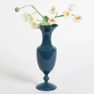 Astora Milk Glass Vase Navy | GigiandTom Fashion