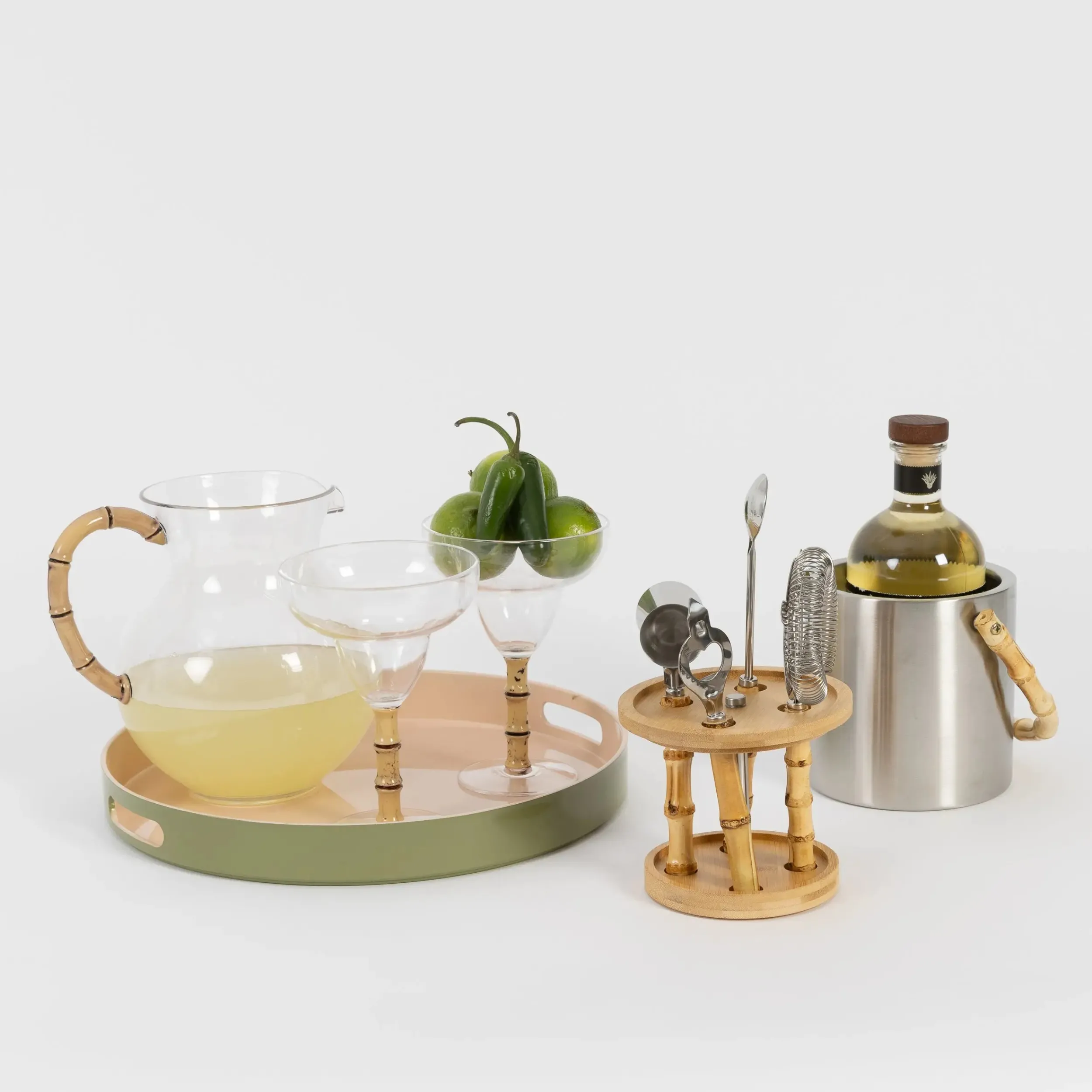 Bamboozled Ice Bucket & Bar Tool Kit Steel/Timber | GigiandTom Outlet