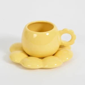 Botanica Ceramic Tea Cup & Saucer Yellow | GigiandTom Cheap