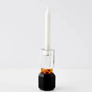 Brilliant Crystal Taper Candle Holder Clear Black | GigiandTom Cheap