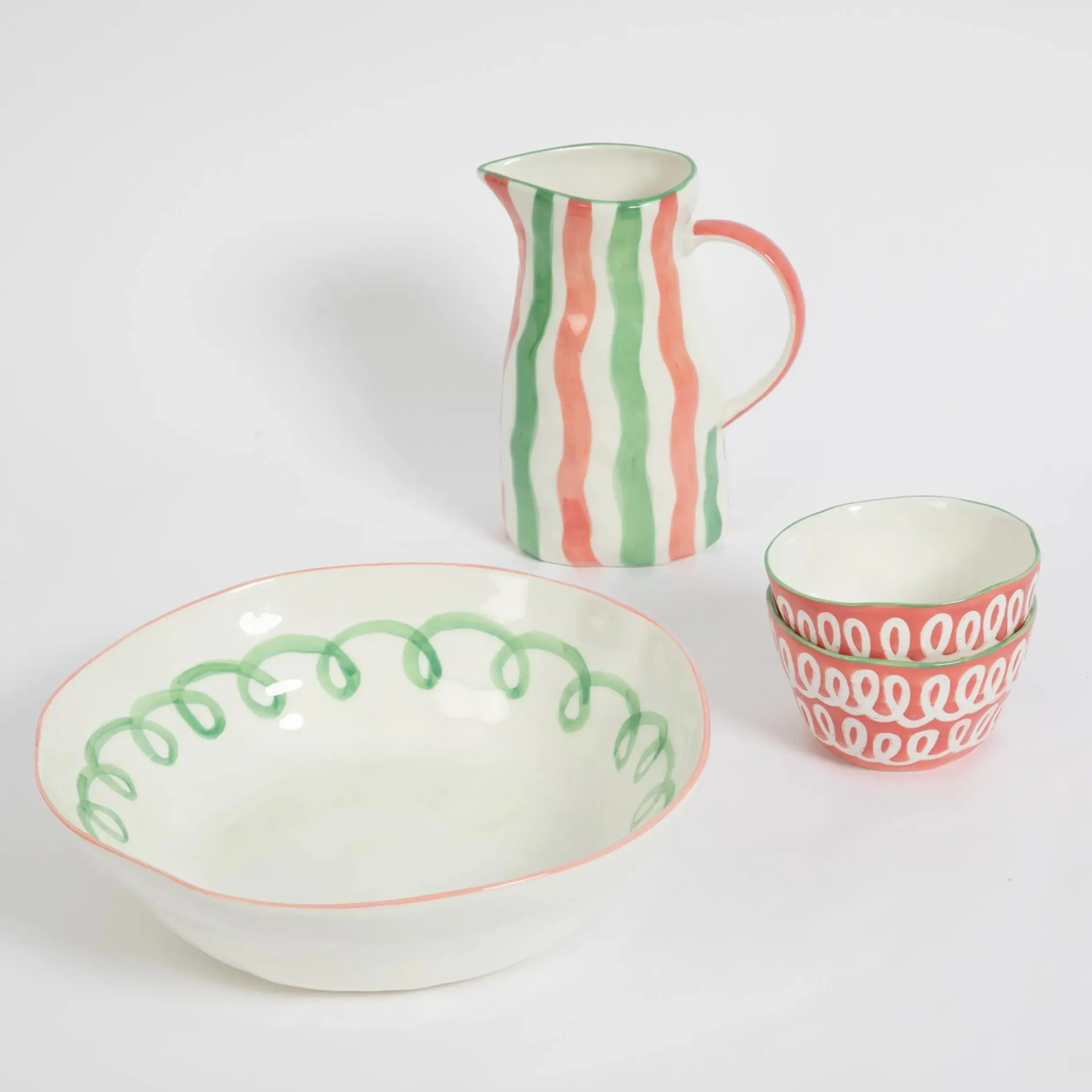 Curly Wurly Ceramic Serving Bowl Green | GigiandTom Store