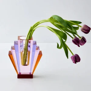 Diamond Deco Crystal Coloured Vase Pink Purple | GigiandTom Outlet