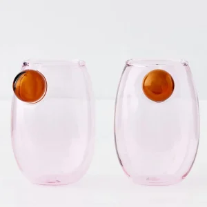 Droplet Glass Tumbler Set Pink | GigiandTom Cheap