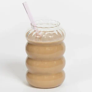 Frappe Ribbed Glass Tumbler Large | GigiandTom Cheap