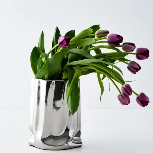 Mercury Metal Ceramic Vase Silver | GigiandTom Best Sale