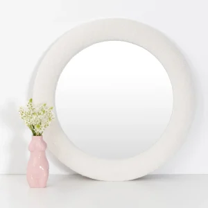 Round Boucle Wall Mirror White | GigiandTom Online