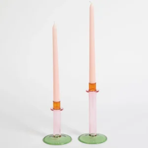 Turret Glass Candle Holder Set of 2 | GigiandTom Online