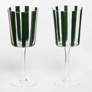 Vertigo Wine Glass Set of 2 Green | GigiandTom Best Sale
